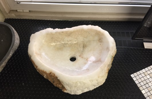 Lavabo pezzo unico in pietra naturale bianco