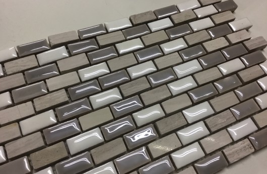 Mosaico Mini Brick Tortora perlato