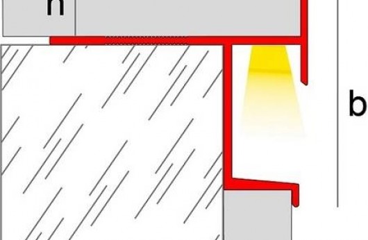 Profilo in alluminio per gradino con luce a led