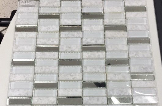 Mosaico rivestimento Brick Bianco marmo specchio