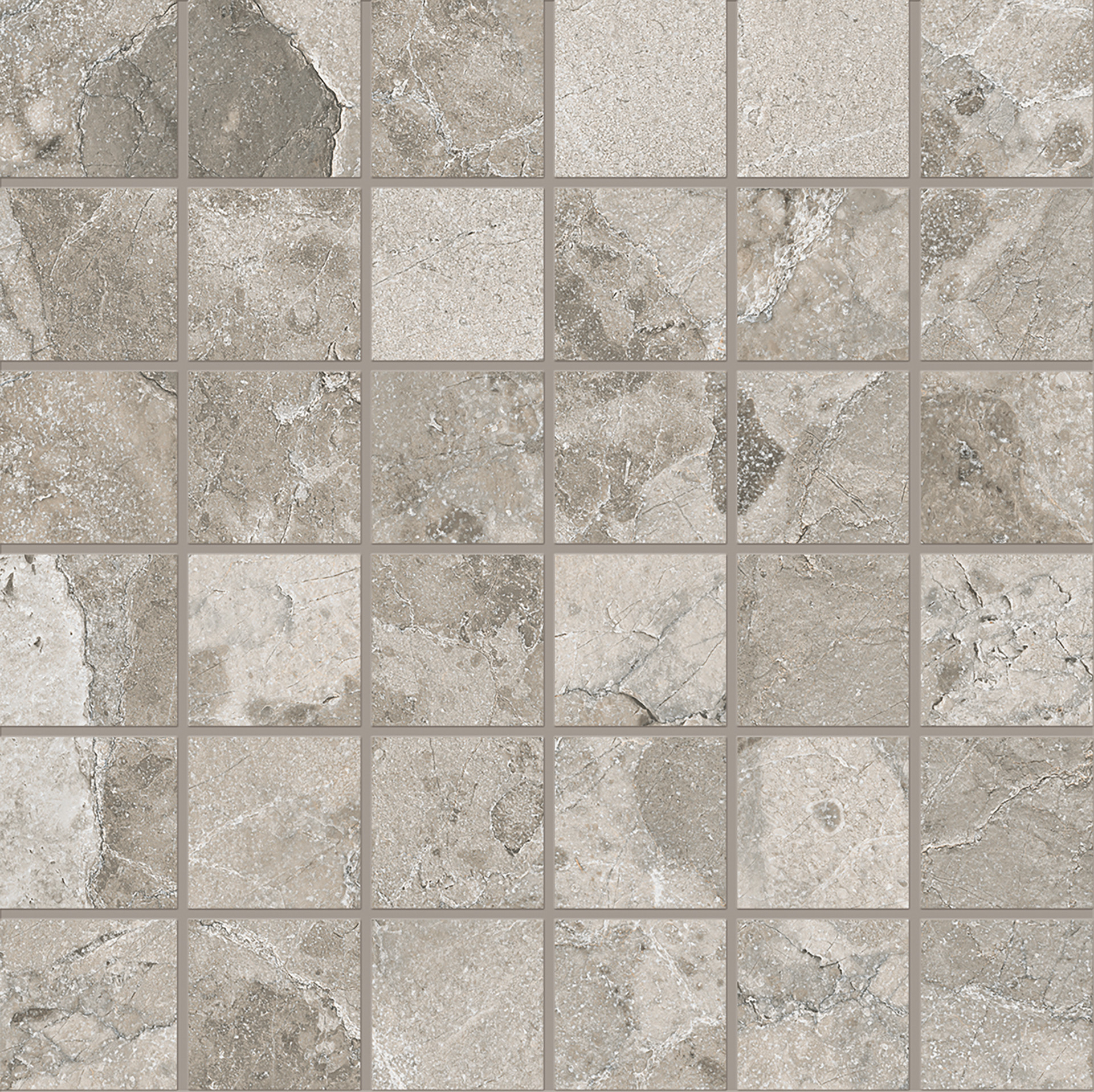 Mosaico 5x5 Sassi Dark Grey serie MATERA STONE by Ergon