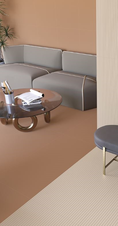 Pavimento e rivestimento in gres porcellanato serie ANNI '70 colore Fondo Rosato 60x120 cm