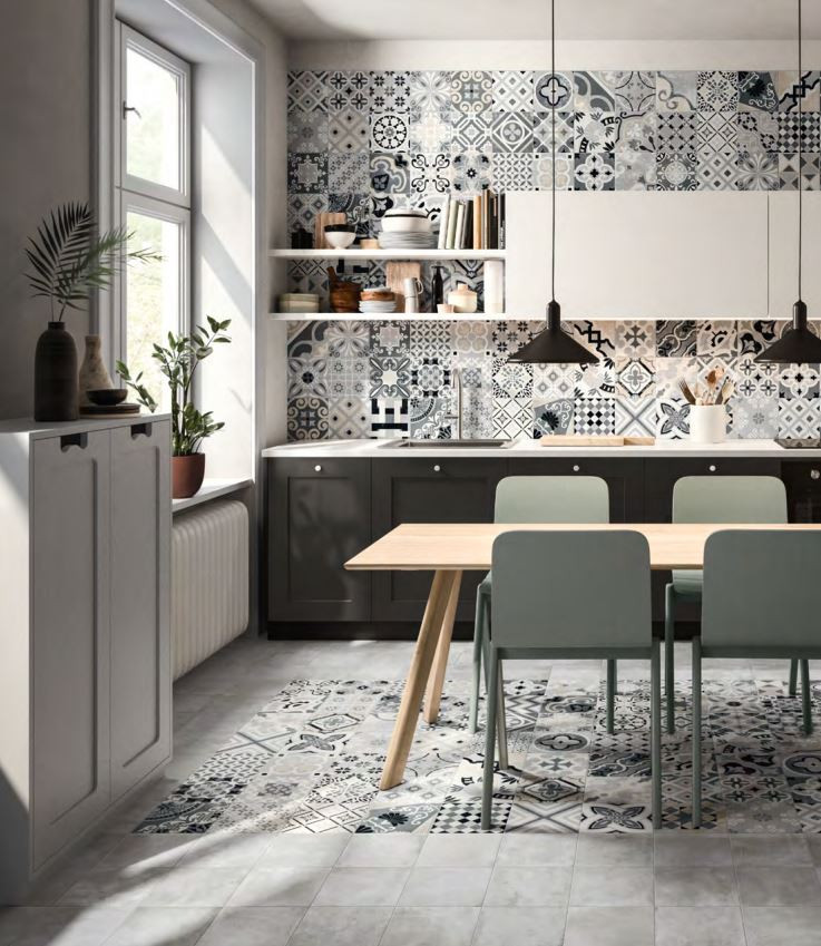 Cementine in gres serie OPUS MULTICOLOR GRIGIA MIX 20x20 by Casalgrande Padana