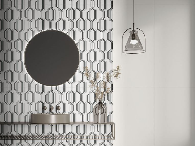 Pavimento e rivestimento in gres porcellanato serie ANNI '70 Decoro Losanghe 60x120 cm