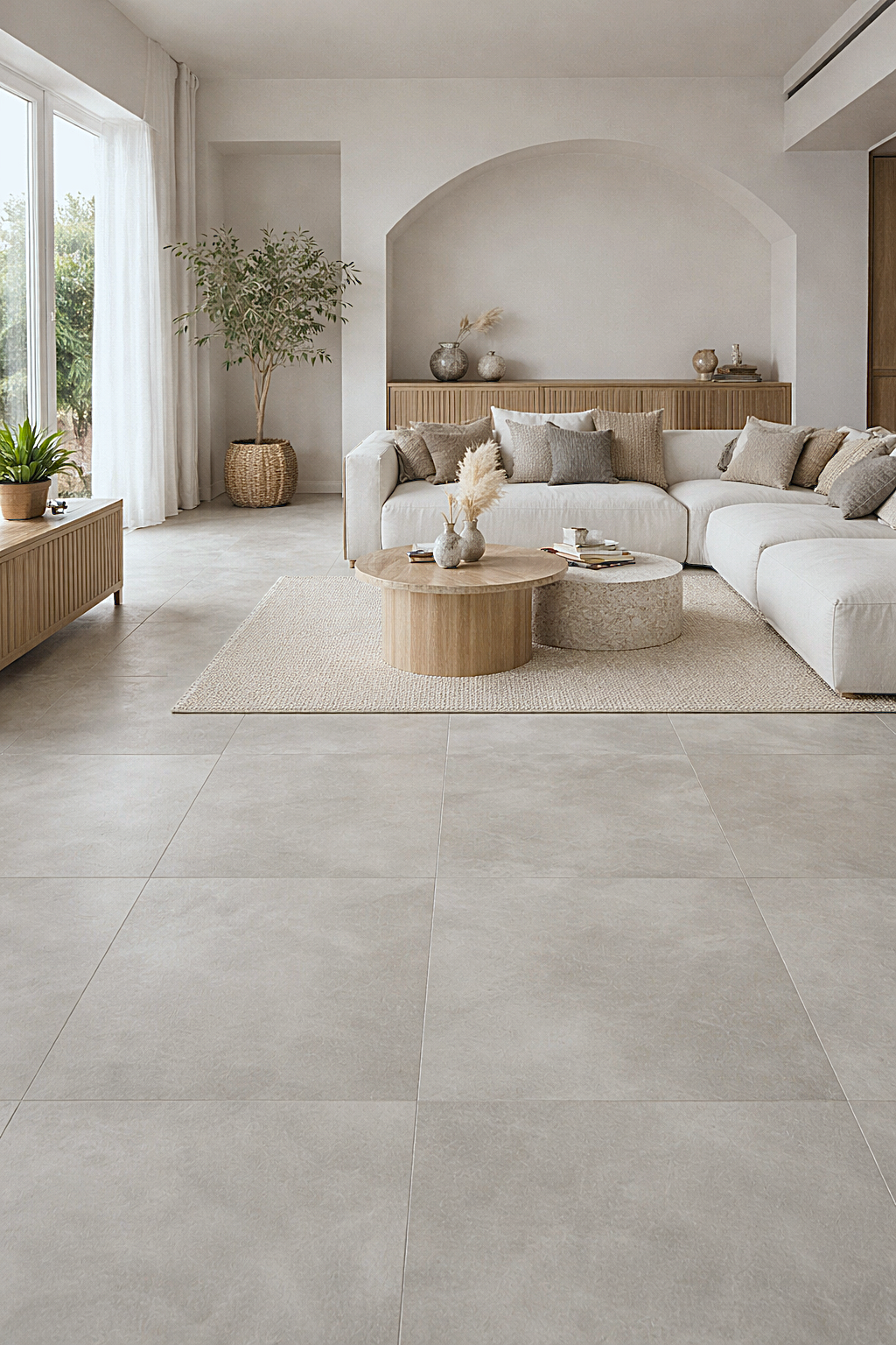 Pavimento in gres porcellanato effetto cemento CLAY 60x60 cm