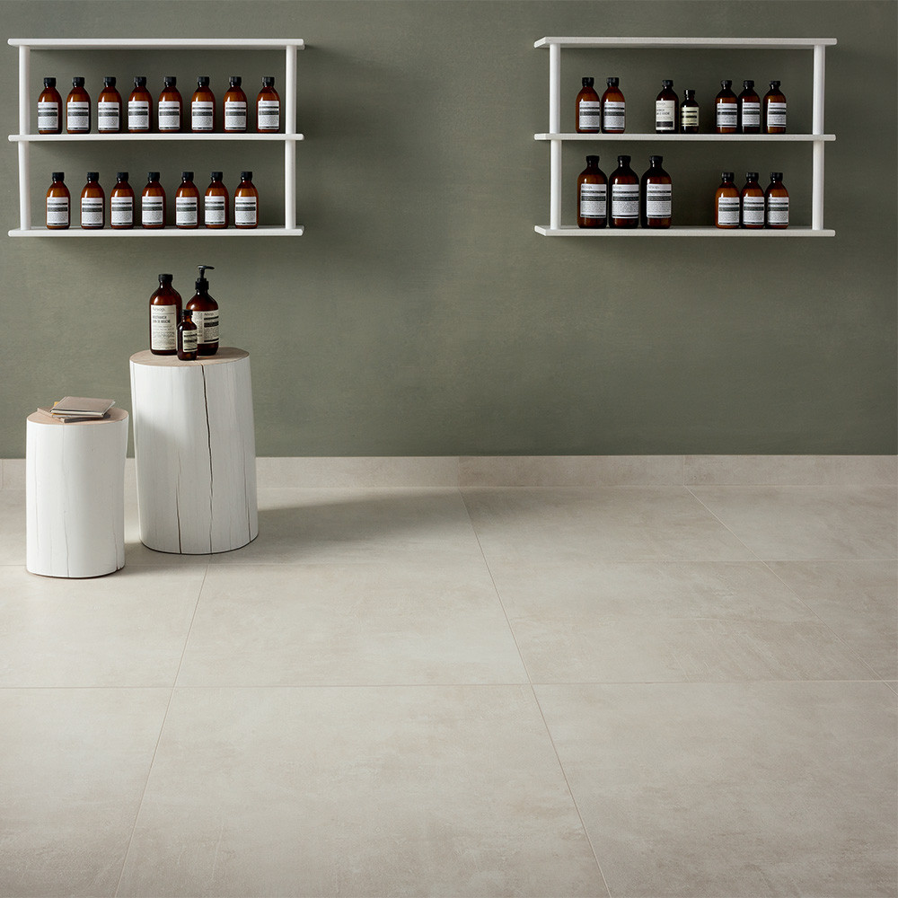 Pavimento in gres porcellanato effetto cemento LIMESTONE BIANCO per esterno
