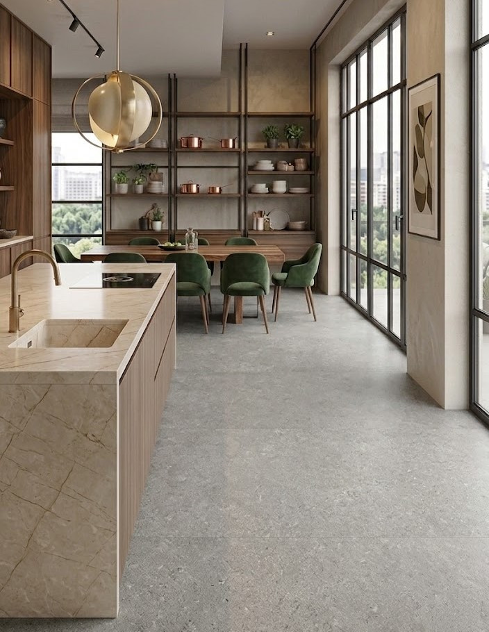 Pavimento in gres porcellanato serie CALCAREA Grigia R10 per interno by Bertolani