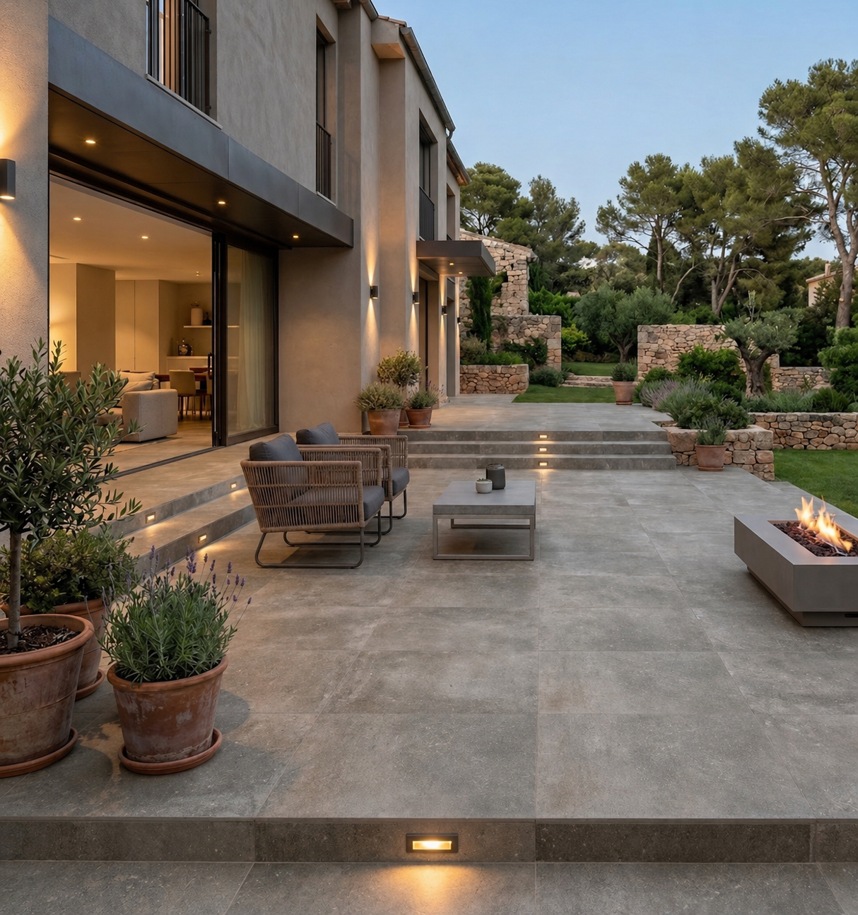 Pavimento in gres porcellanato effetto pietra grigio 60x60 R11 per esterno 1°Scelta