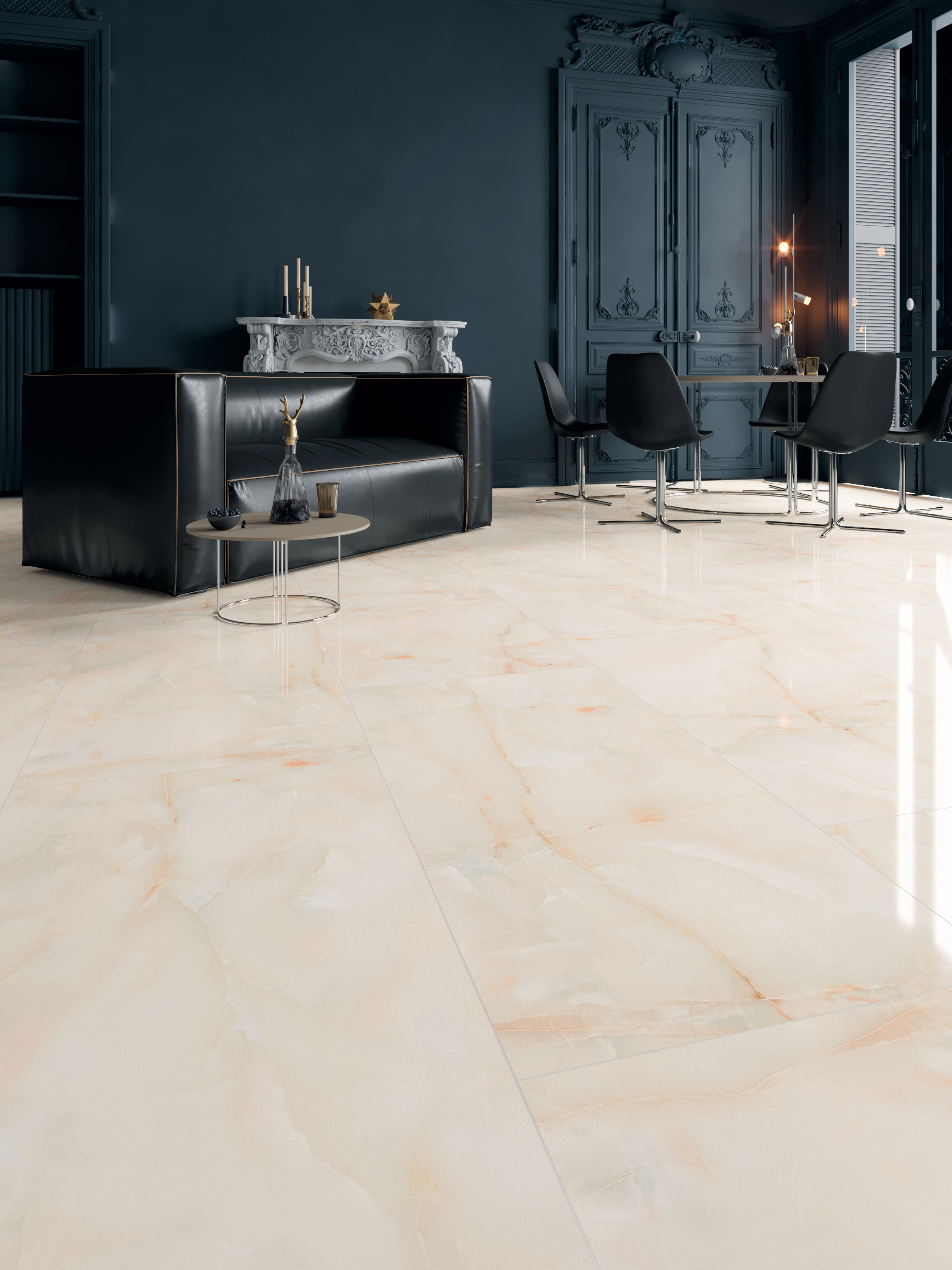 Pavimento in gres porcellanato effetto marmo lucido STAR ONYX 60x120 spessore 7 mm