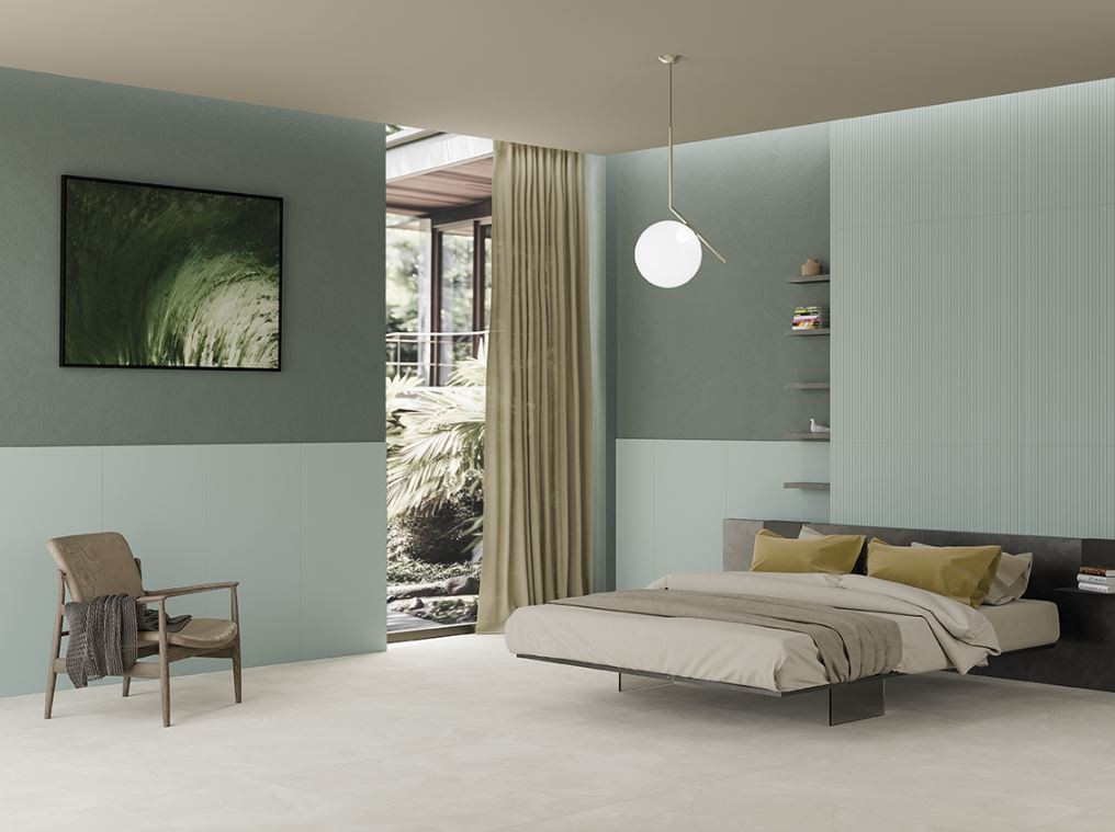 Pavimento e rivestimento in gres porcellanato serie ANNI '70 colore Fondo Verde 60x120 cm