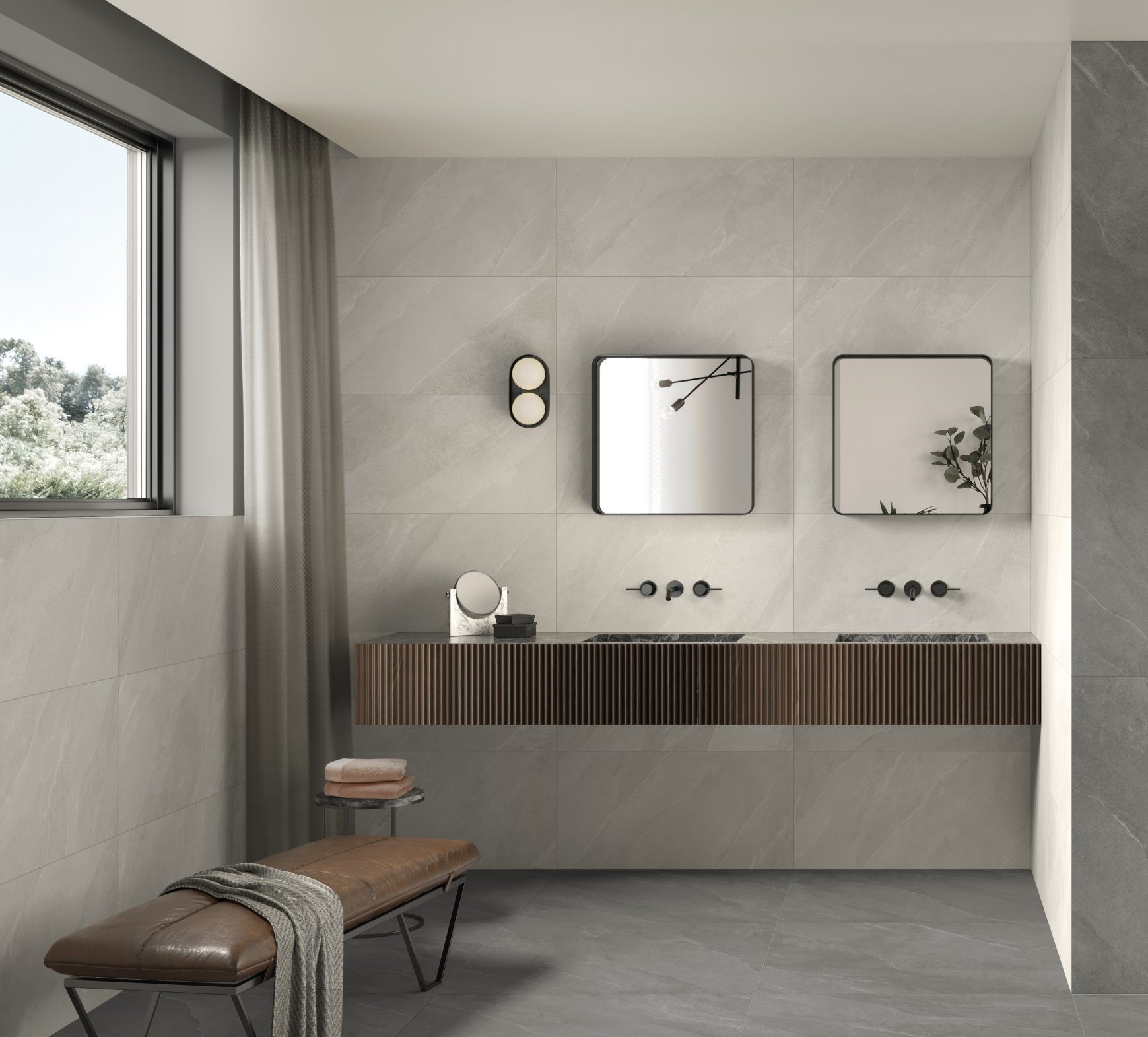 Pavimento in gres effetto pietra serie TITANO by SAIME CERAMICHE Perla