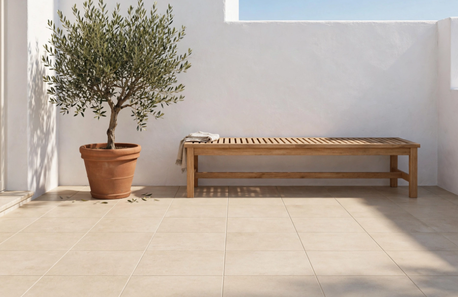 Pavimento in gres porcellanato Pietra Essenza Mandorla R11 by Emilceramica