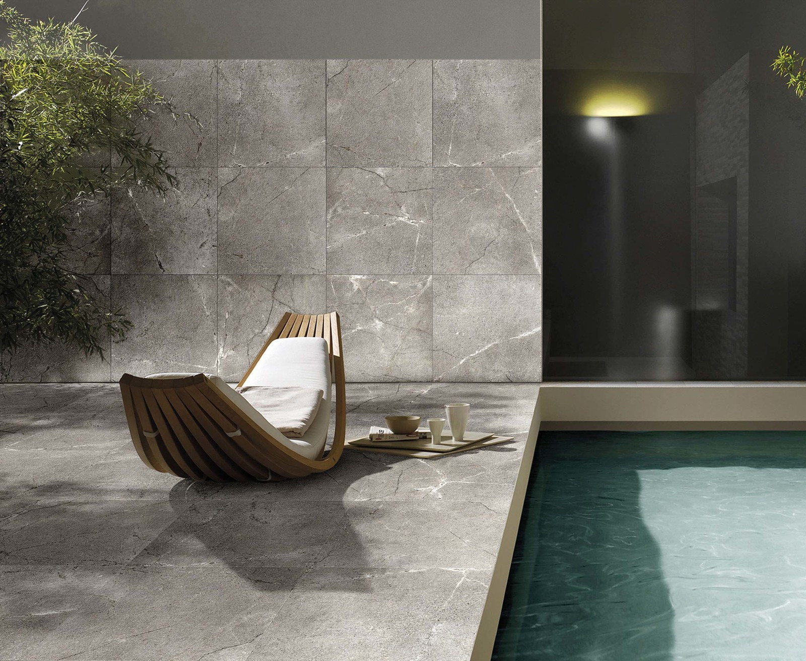 Pavimento in gres porcellanato 2 cm galleggiante Ultra Mask Silver serie Outdoor by Dado Ceramica