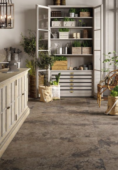Pavimento e rivestimento in gres Unique Travertine Chocolate Ancient R10