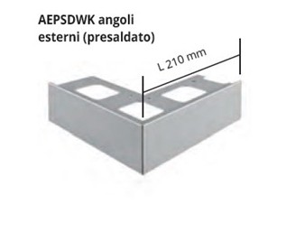 Angolo abbinato per profilo alluminio protezione marciapiedi