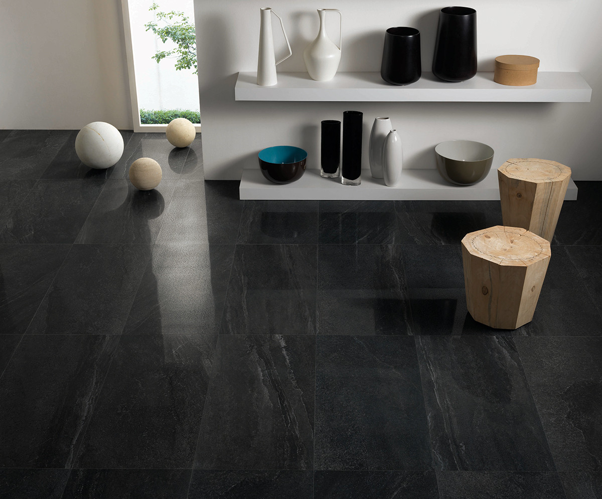 Pavimento in gres effetto cemento serie ARTICA colore ANTRACITE by Saime