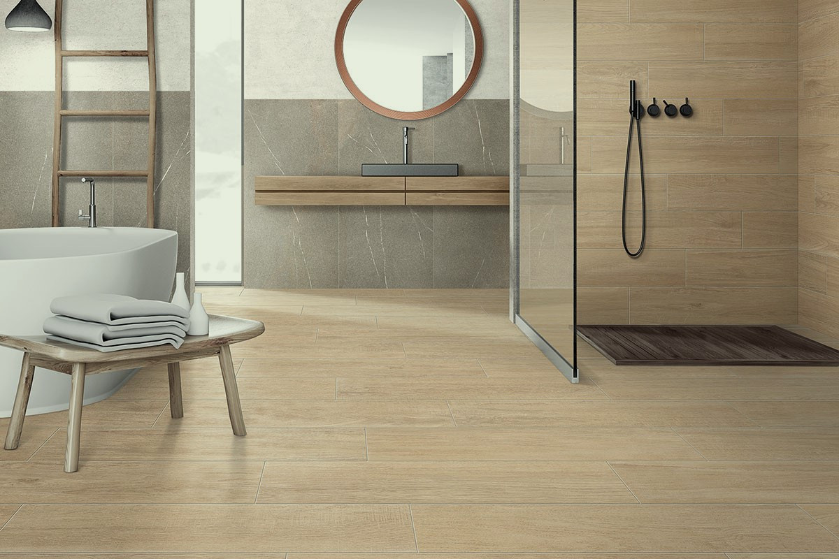 Pavimento in gres porcellanato effetto legno FOREST BEIGE 17.7x61.5 cm