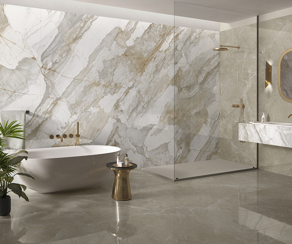 Pavimento e Rivestimento in gres porcellanato Naturale Baltic Brown serie Cave By Saime Ceramica