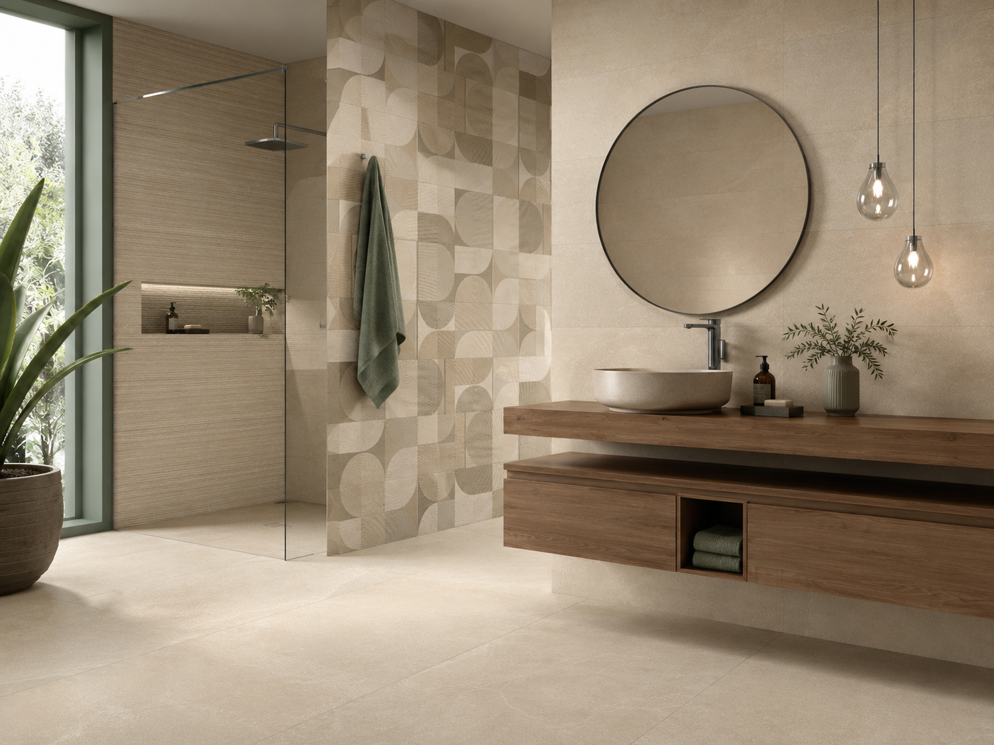 Pavimento e rivestimento in gres porcellanato serie ETICA Beige R10 per interno by Bertolani