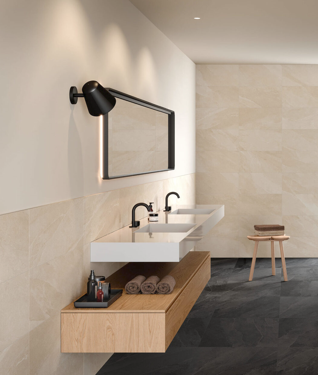 Pavimento in gres effetto pietra serie TITANO by SAIME CERAMICHE Beige