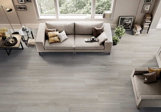Pavimento in gres porcellanato effetto legno BAITA CENERE 17.7x61.5 cm per esterno