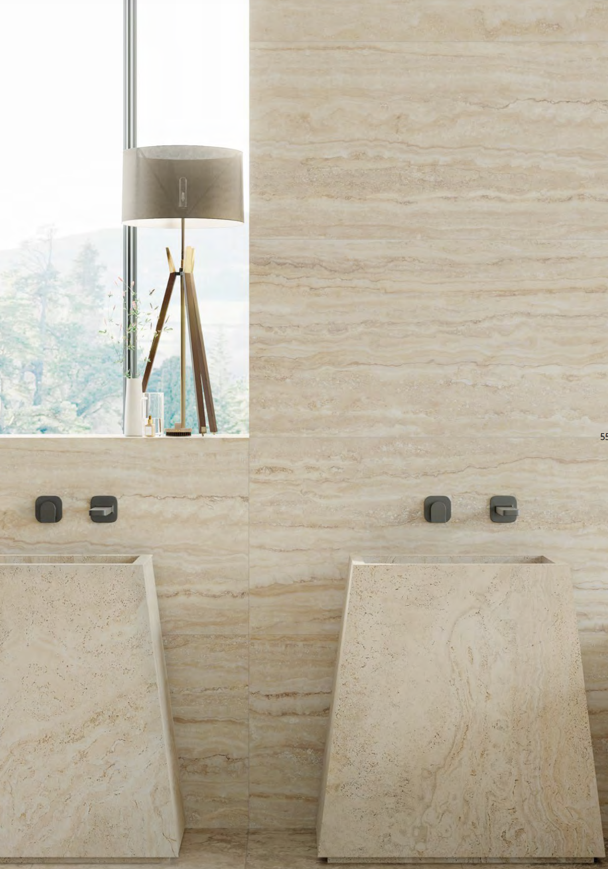 Pavimento e rivestimento in gres Unique Travertine Cream Ancient Tecnica 60X120 R11