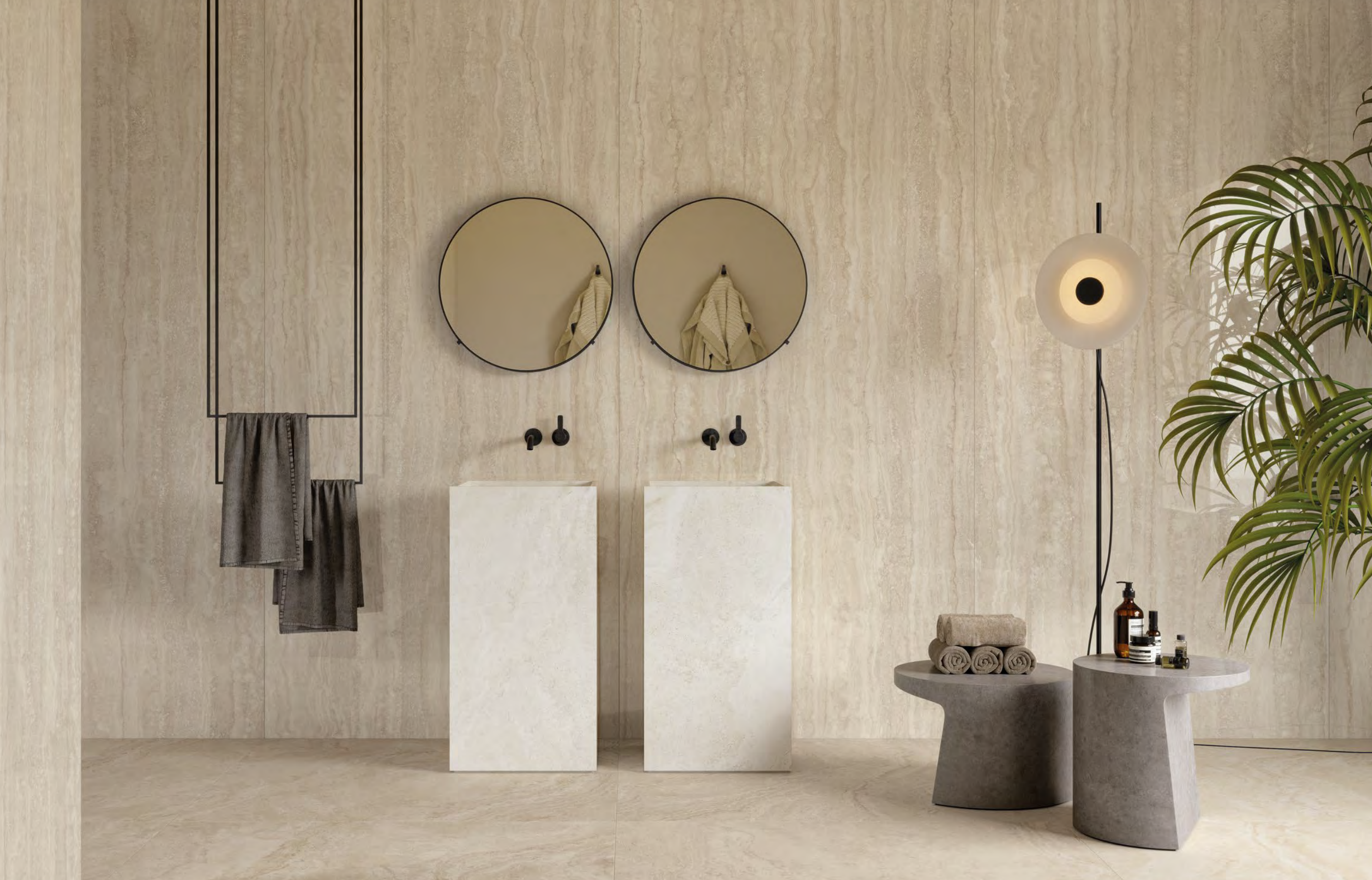 Lastra In Gres Provenza Unique Travertine Vein Cut Cream 120x278