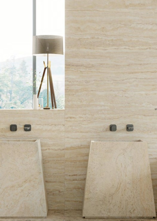 Pavimento e rivestimento in gres Unique Travertine Cream Vein cut R10