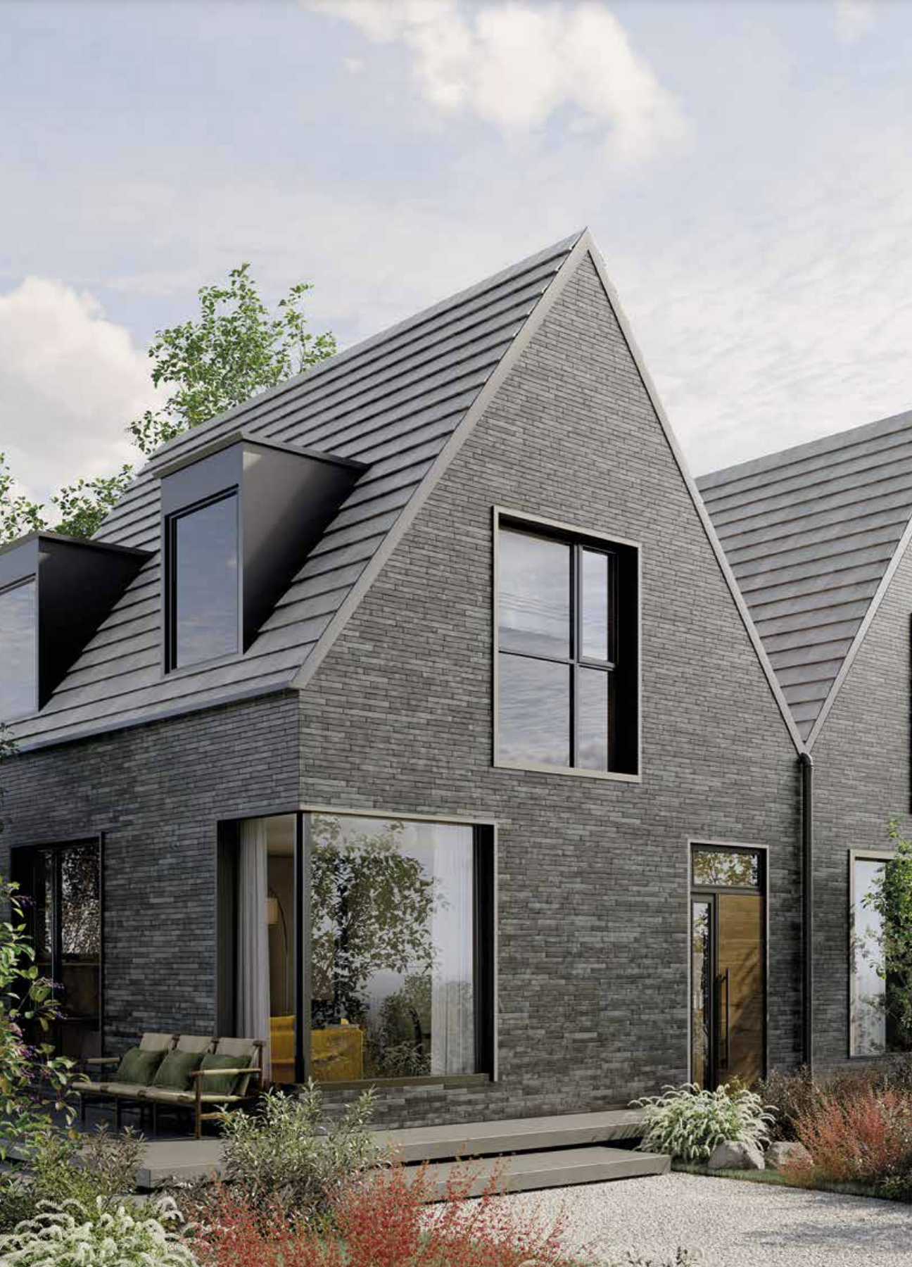 Rivestimento in gres porcellanato smaltato brick generation colore DARK GREY serie HARLEM by Ceramica Rondine