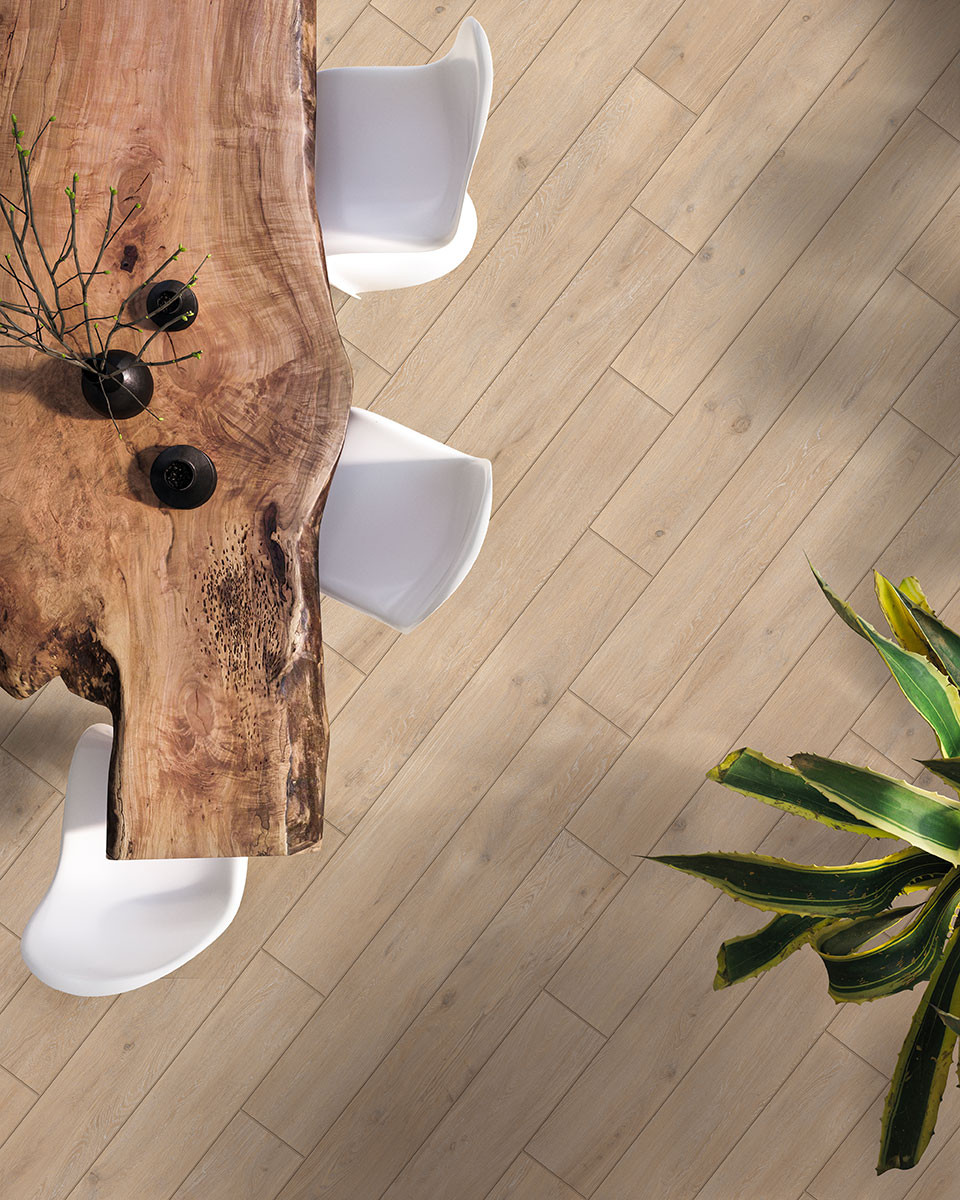 Pavimento gres porcellanato galleggiante 2 CM effetto legno DECA MIELE 40X122 1° SCELTA