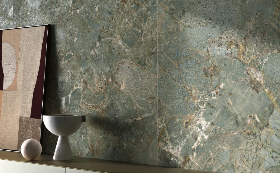 Pavimento in gres porcellanato LUCIDO serie PREMIERE colore AMAZZONITE