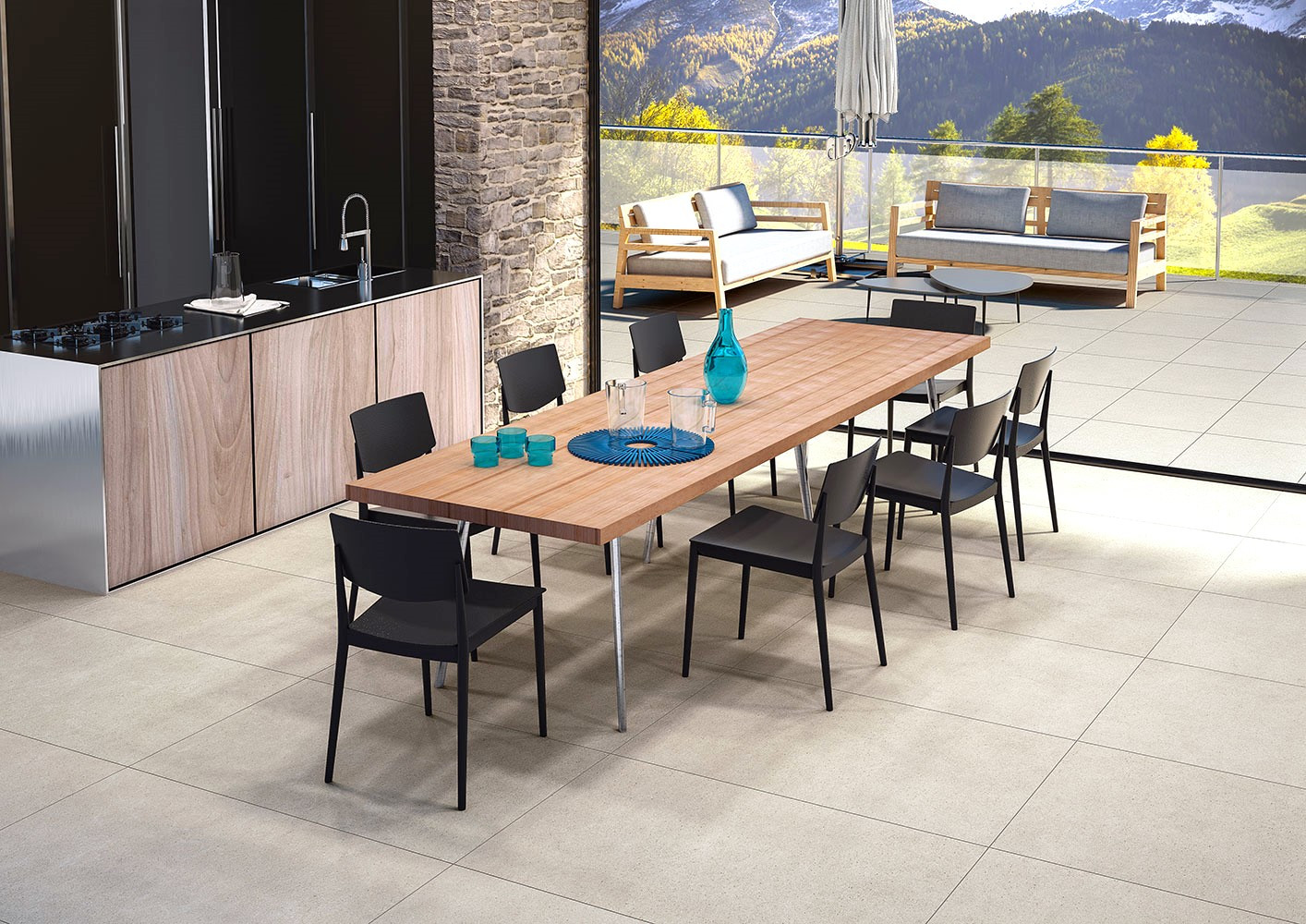 Pavimento in gres porcellanato effetto marmo lucido ETNA BEIGE 61x61 cm 1° scelta