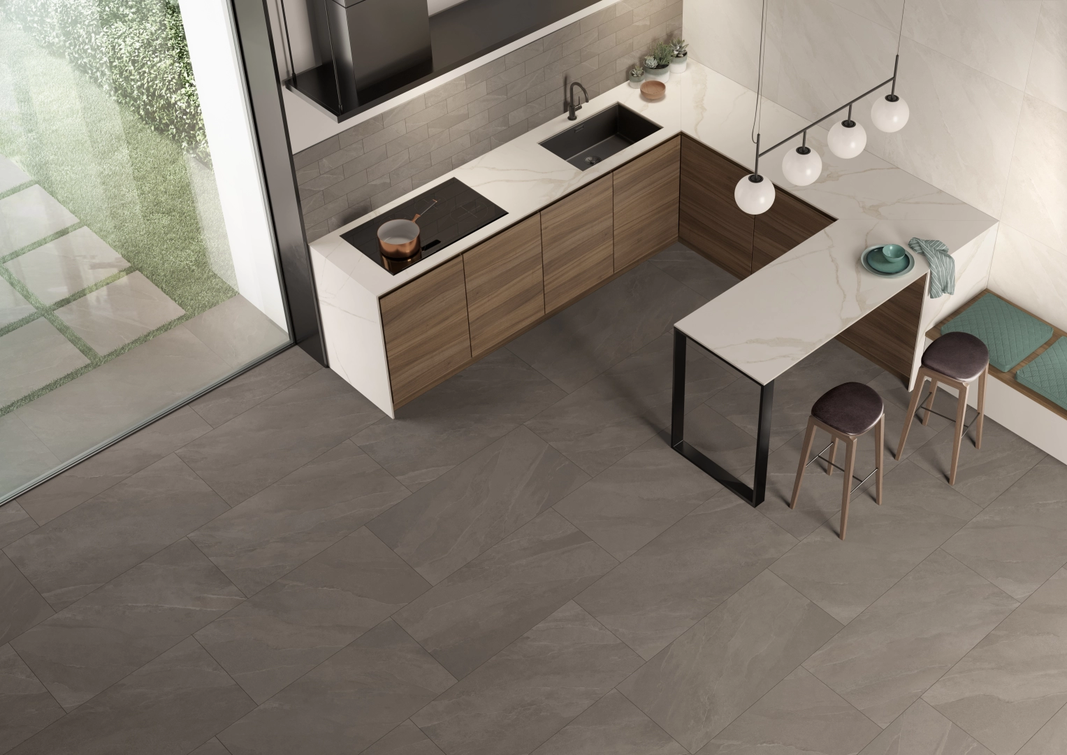 Pavimento in gres effetto pietra serie TITANO by SAIME CERAMICHE Taupe