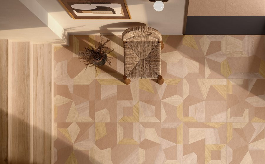 Pavimento in gres porcellanato serie NATIVE FEELING HEART 60x60 by Del Conca