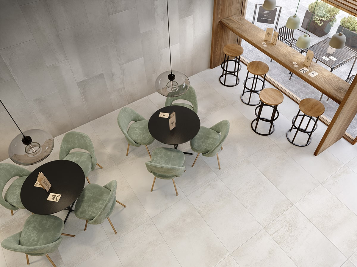 Pavimento e rivestimento in gres porcellanato Ferrocemento Bianco finitura naturale by Saime Ceramiche (6 mm)