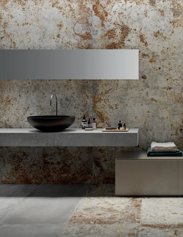 Pavimento e rivestimento in gres porcellanato Ferrocemento Lamiera con finitura naturale by Saime Ceramiche (6mm)
