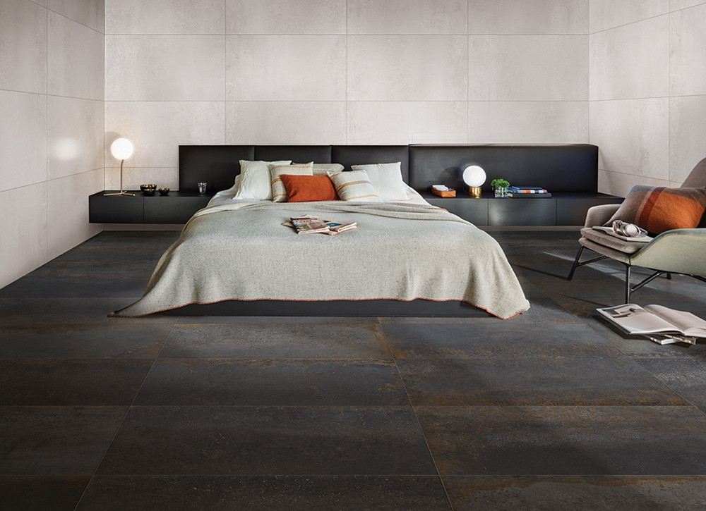 Pavimento e rivestimento in gres porcellanato Ferrocemento Nero finitura lappata by Saime Ceramiche (6 mm)
