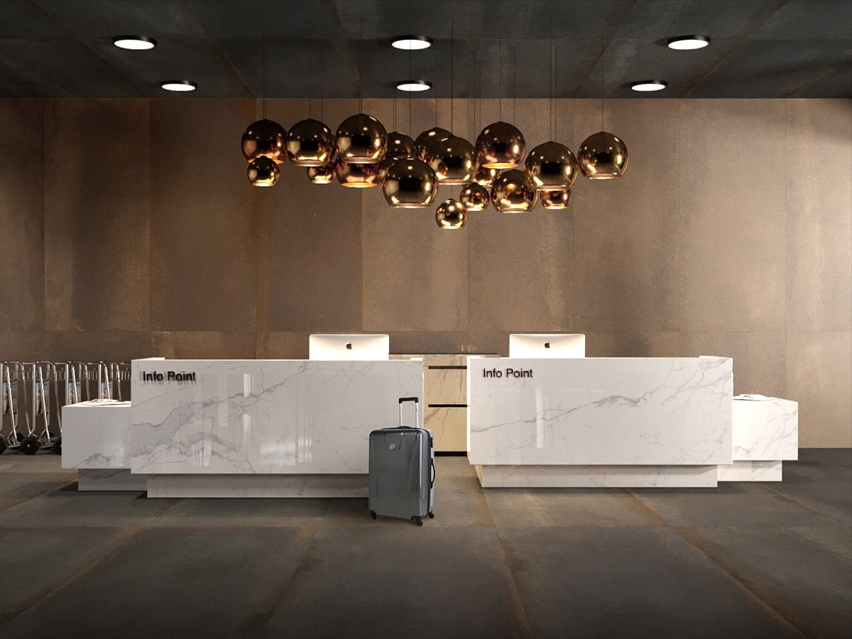 Pavimento e rivestimento in gres Ferrocemento Rame con finitura naturale by Saime Ceramiche