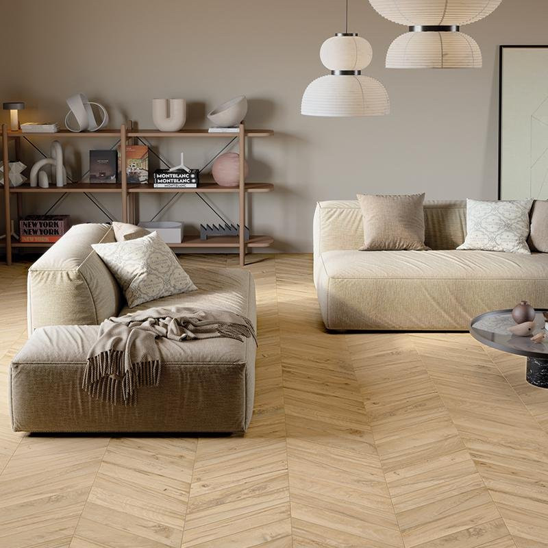 Pavimento effetto legno Almond 11x54 cm serie Revival by Provenza