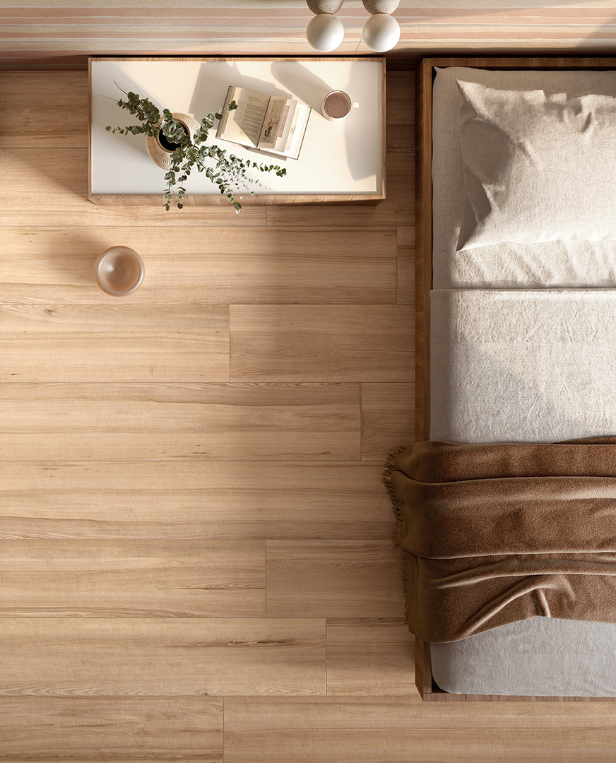 Pavimento in gres porcellanato effetto legno serie NATIVE colore FRASSINO by Del Conca