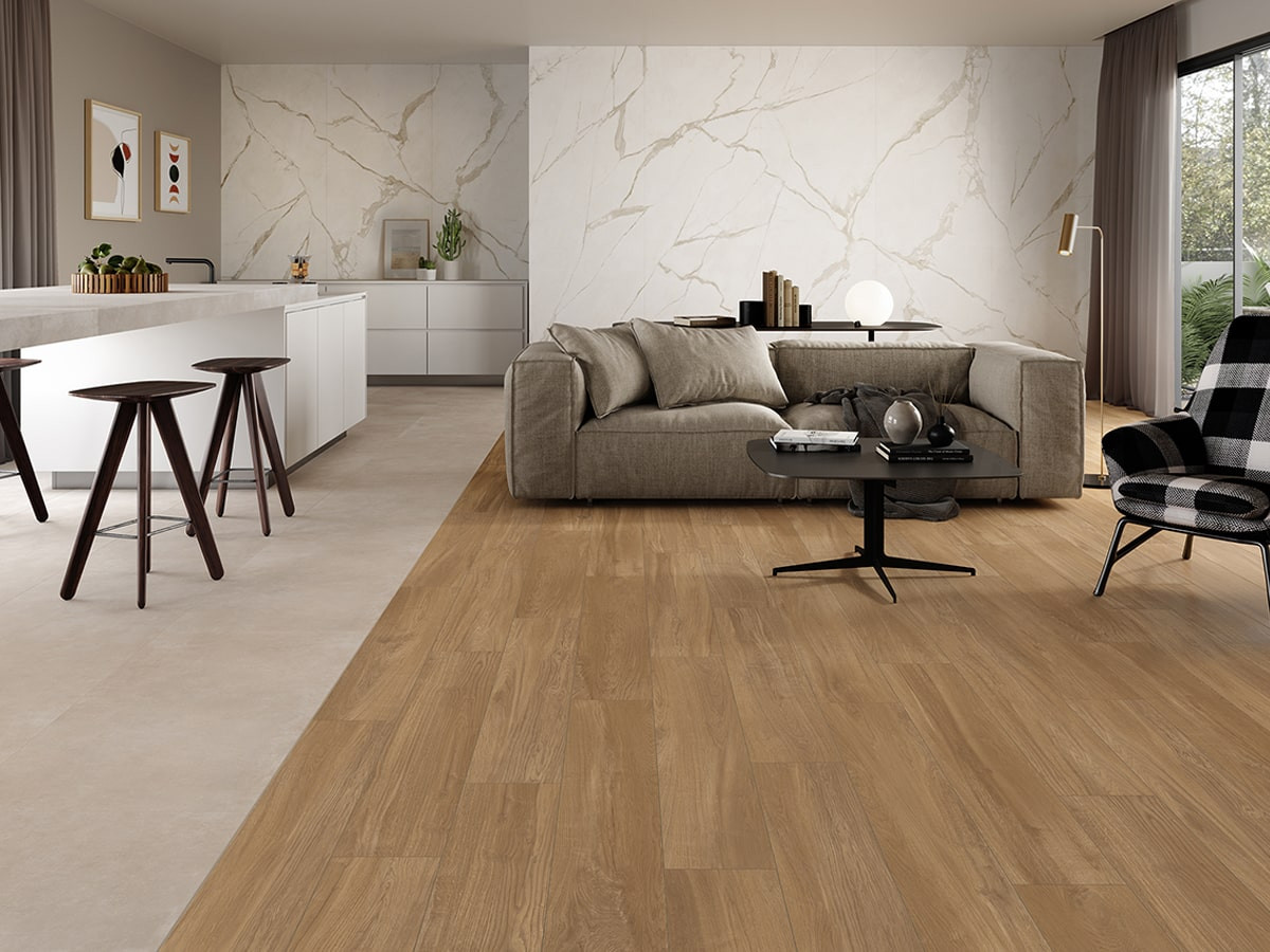 Pavimento e Rivestimento in gres porcellanato Biondo serie TUNDRA By Saime Ceramica