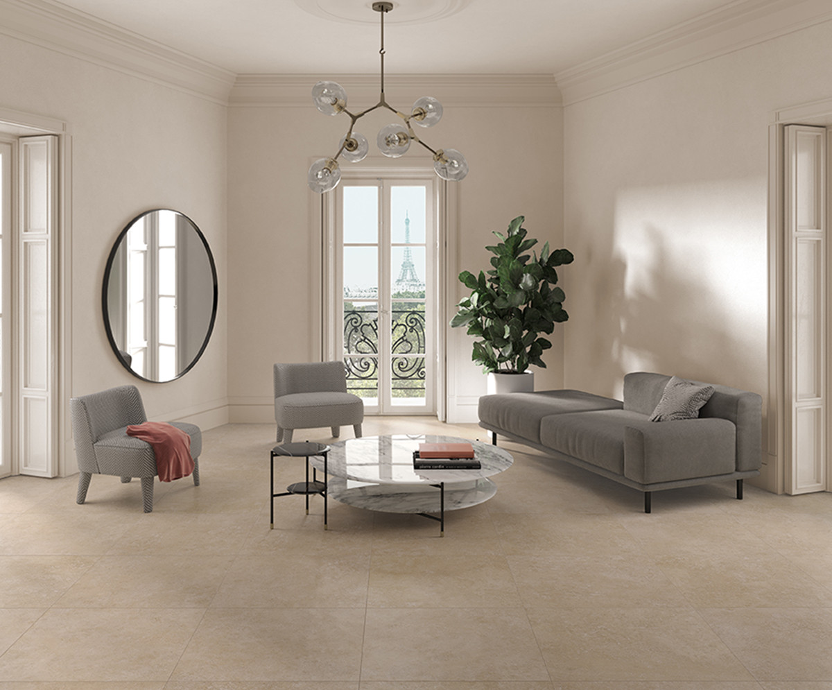 Pavimento e rivestimento in gres porcellanato Beige Silk serie Avalon by Saime Ceramica