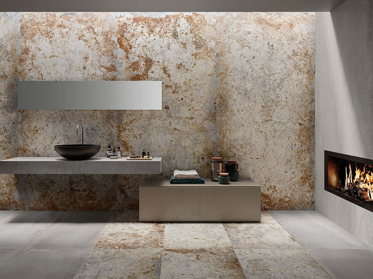 Pavimento e rivestimento in gres porcellanato Ferrocemento Lamiera Naturale by Saime Ceramiche (6 mm)