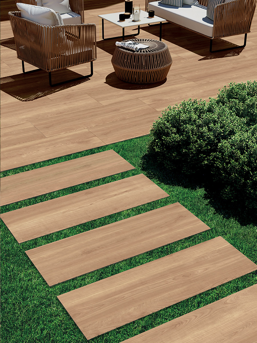 Pavimento e rivestimento in gres porcellanato Nocciola Grip serie Bark by Saime Ceramica