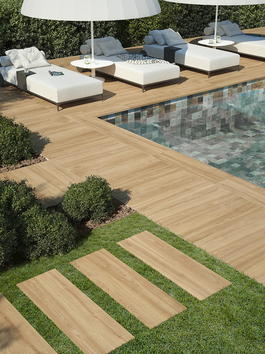 Pavimento e rivestimento in gres porcellanato Beige Grip serie Bark by Saime Ceramica