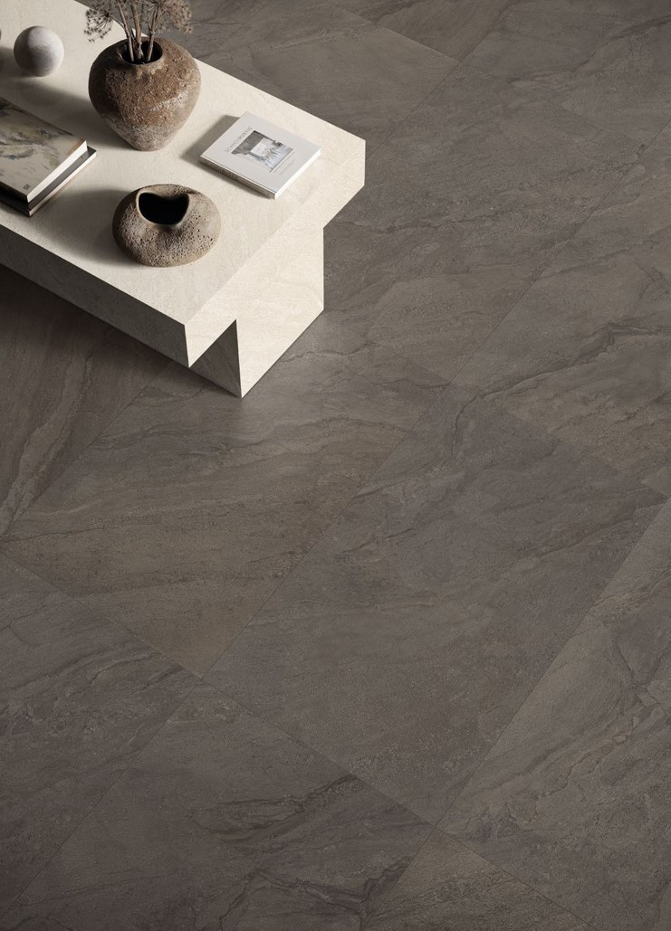 Pavimento in gres porcellanato serie Pietra di Orosei Grigio Bruciato by Provenza R11