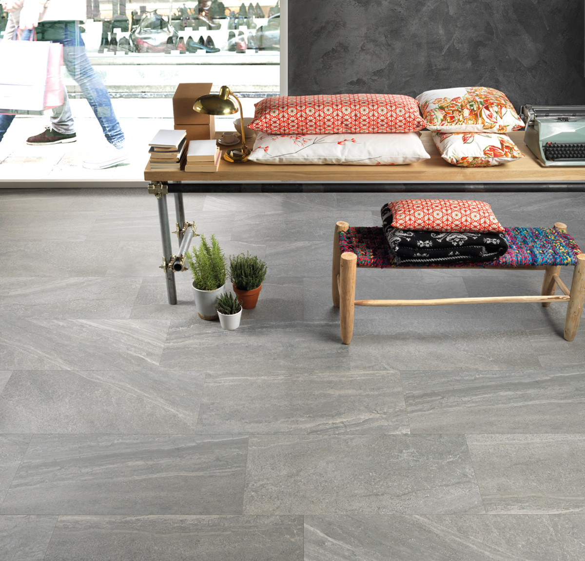 Pavimento in gres effetto cemento serie ARTICA colore GRIGIO by Saime