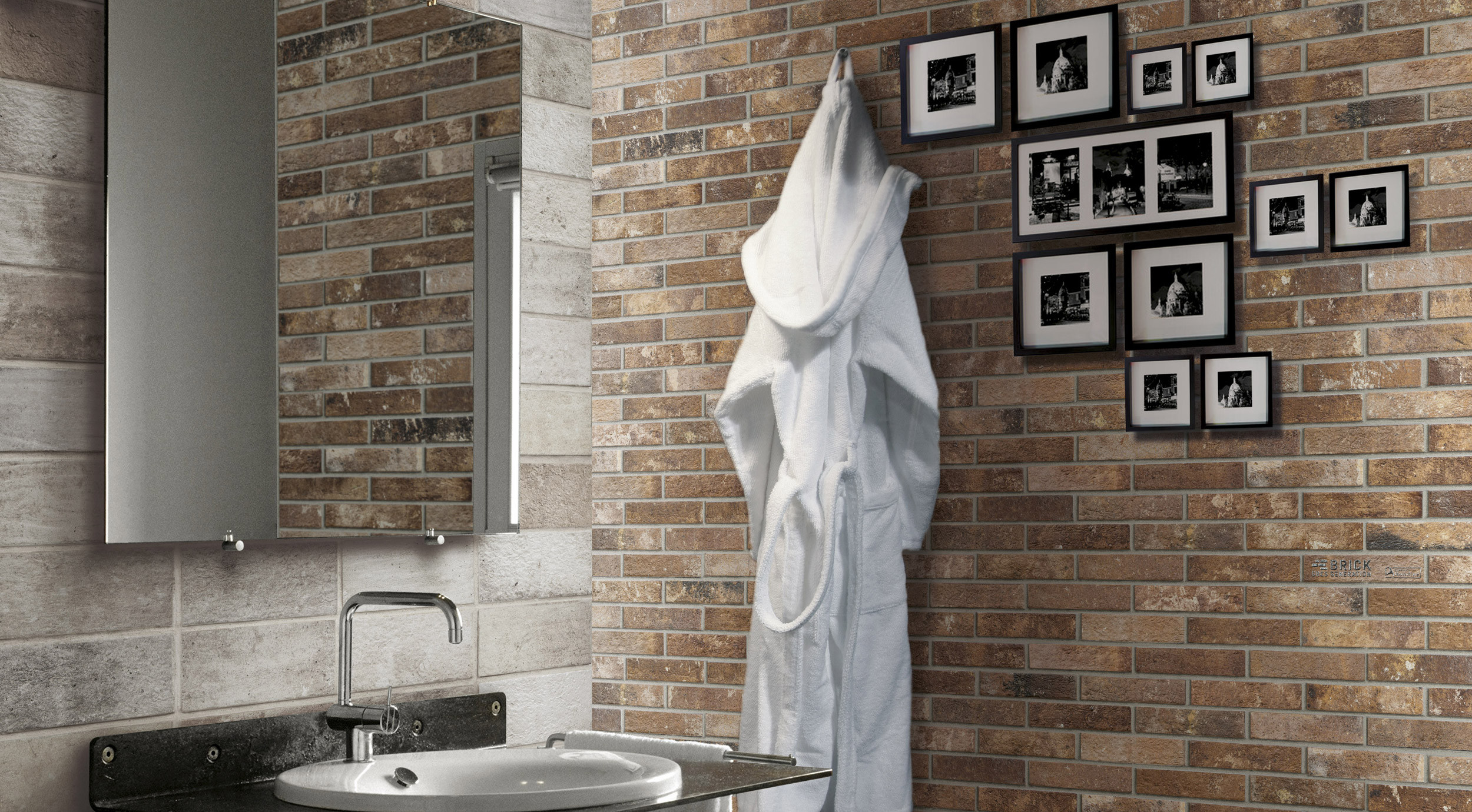 Rivestimento in gres porcellanato smaltato brick generation colore SUNSET serie LONDON by Ceramica Rondine