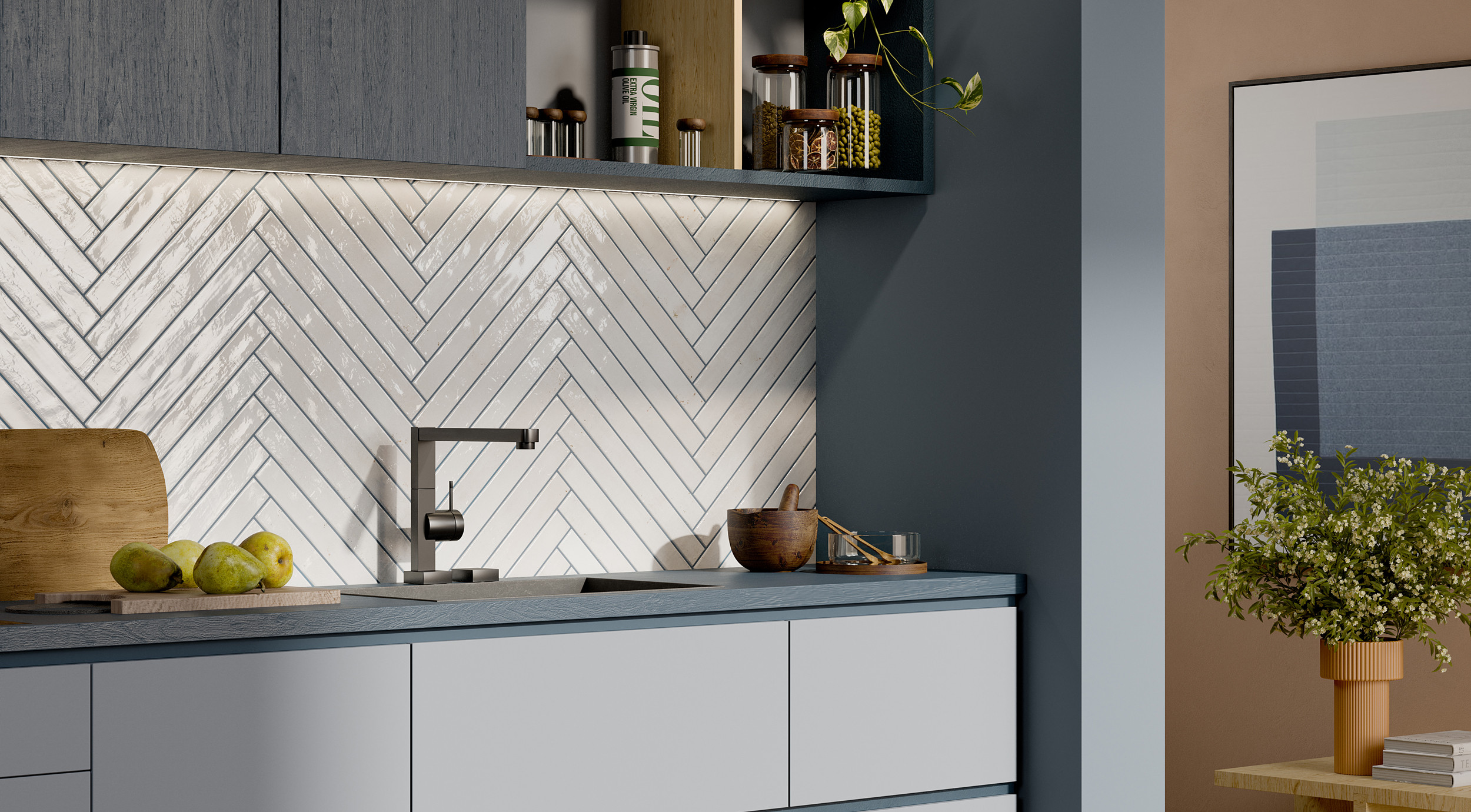 Rivestimento in gres porcellanato smaltato brick generation colore WHITE serie COLORS by Ceramica Rondine