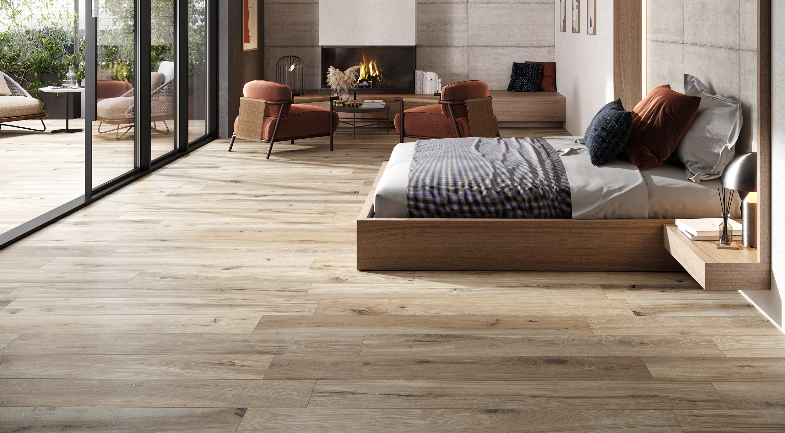 Pavimento in gres porcellanato effetto legno Rustico Greige Advance Timeless by Ceramica Rondine